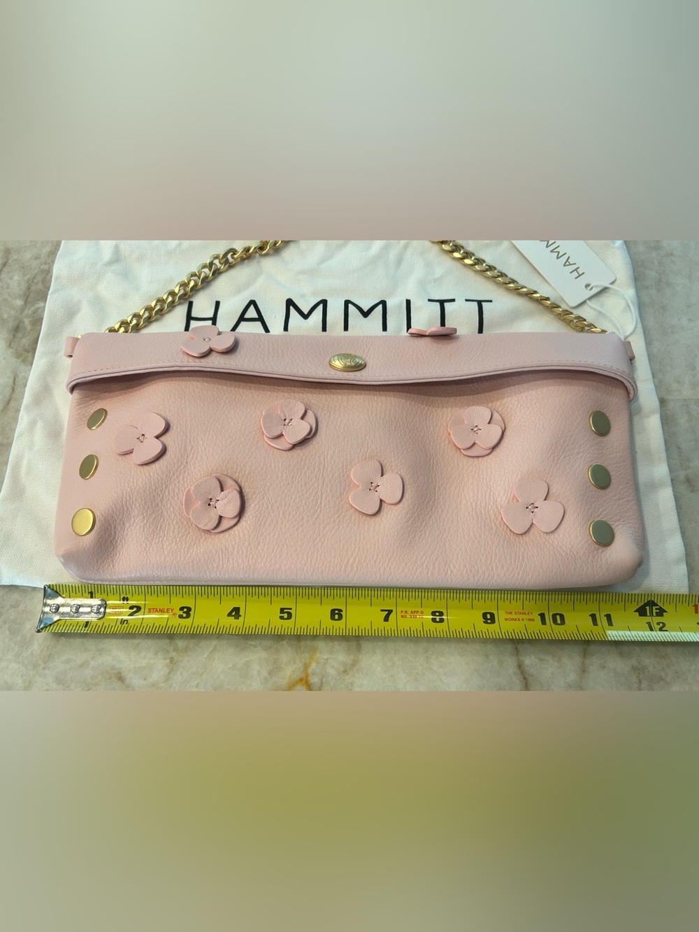 NWT 🦩 Hammitt Invitation Clutch Flamingo Pink Floral Leather NWT🦩 - Picture 5 of 7